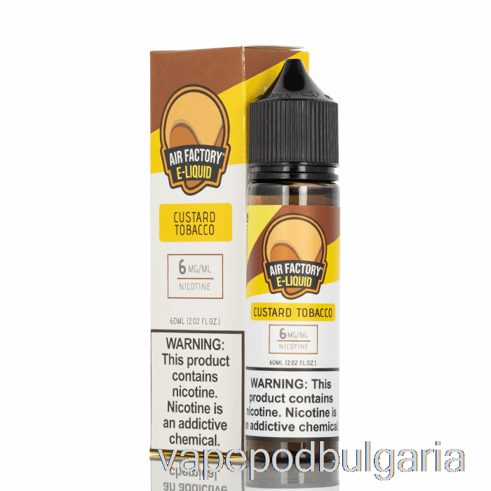 Vape 10000 Дръпки Custard Tobacco - Air Factory E-liquid - 60ml 3mg